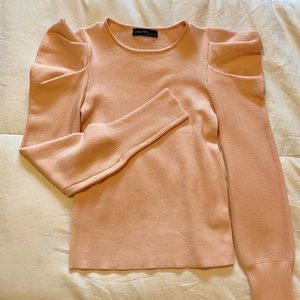Light Pink Ruffle Sleeve Sweater // Size S